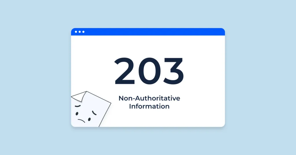 کد وضعیت 203 اطلاعات نامعتبر (Non-Authoritative Information)