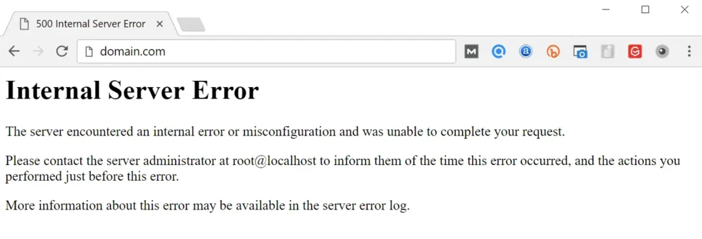 ارور 500 خطای داخلی سرور (Internal Server)