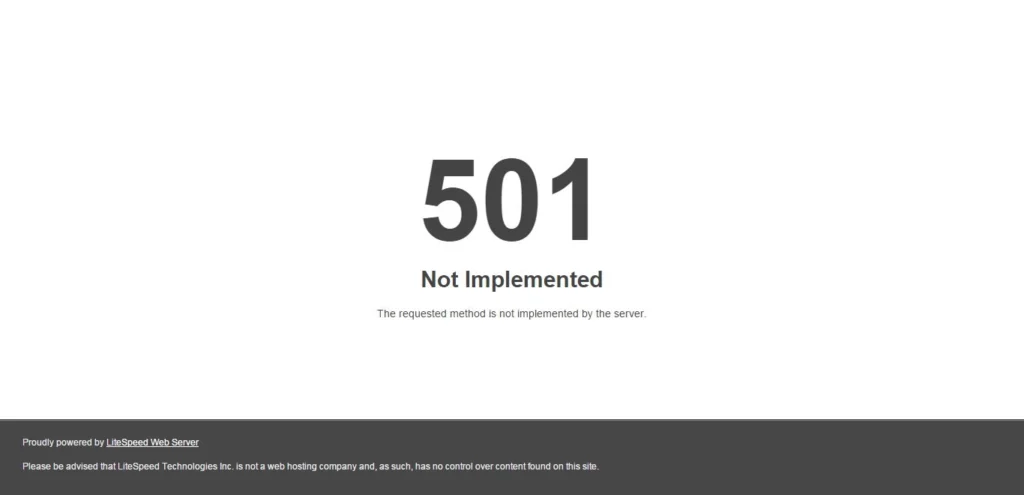 ارور 501 اجرا نشده (Not Implemented)